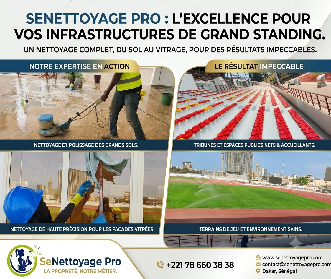 En route vers les JOJ Dakar 2026 avec SeNettoyage Pro - nettoyage et entretien des infrastructures sportives les Jeux olympics de la jeunesse Dakar 2026
