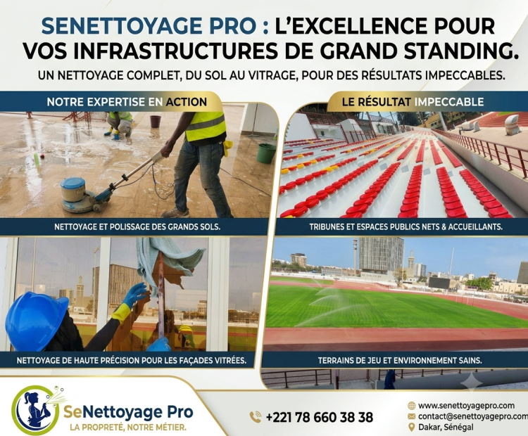 En route vers les JOJ Dakar 2026 avec SeNettoyage Pro - nettoyage et entretien des infrastructures sportives les Jeux olympics de la jeunesse Dakar 2026